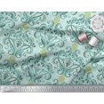thumbnail image 2 of Soimoi Green Japan Crepe Satin Fabric Vector Design Damask Print Fabric by Yard 44 Inch Wide, 2 of 3