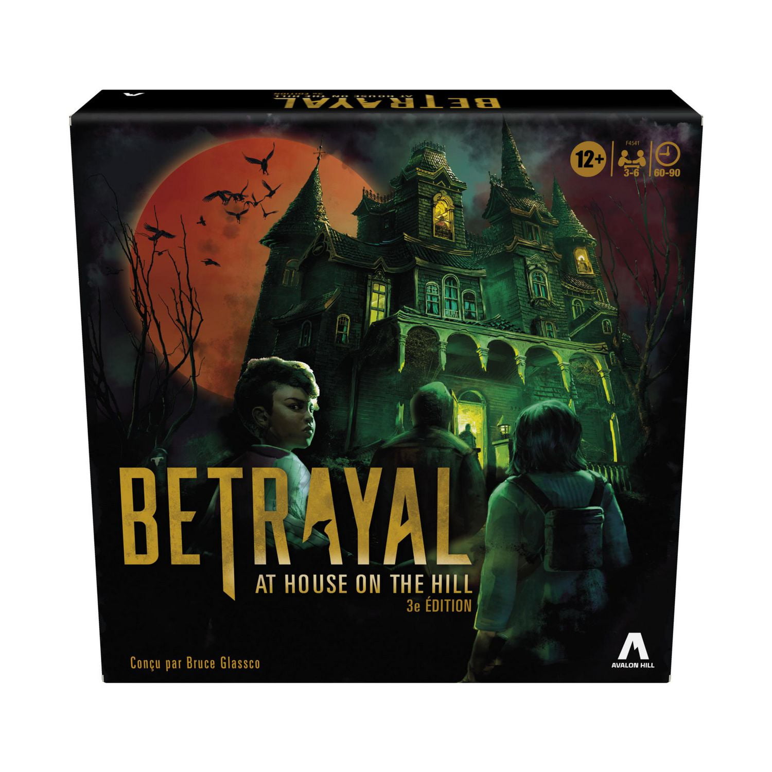Avalon Hill Betrayal at the House on the Hill, jeu de plateau coopératif 3e édition, 50 scénarios effrayants, de 3 à 6 joueurs, dès 12 ans