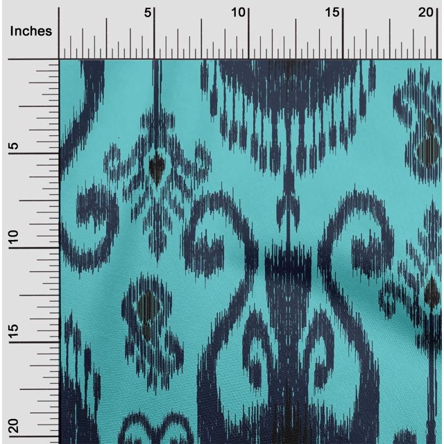 oneOone Cotton Poplin Fabric Ethnic Ikat Decor Fabric Printed BTY 56 Inch Wide