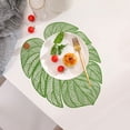 thumbnail image 1 of Oleegame 1PC Placemat Stylish PVC Hollow-out Turtle Back Leaf Decoration Placemat with Simulation Leaves, , Oil-proof and Durable Table Mat for Heat Insulation Green, 1 of 6