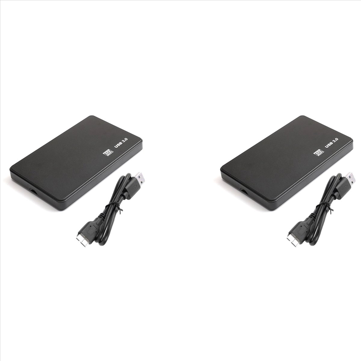2X USB 3.0 HDD Enclosure 5Gbps 2.5Inch HDD Case SATA External Closure HDD Case Box for PC Hard Drive Case,2 x Hard Drive Enclosure 2 x USB Cable,Black
