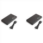 2X USB 3.0 HDD Enclosure 5Gbps 2.5Inch HDD Case SATA External Closure HDD Case Box for PC Hard Drive Case,2 x Hard Drive Enclosure 2 x USB Cable,Black