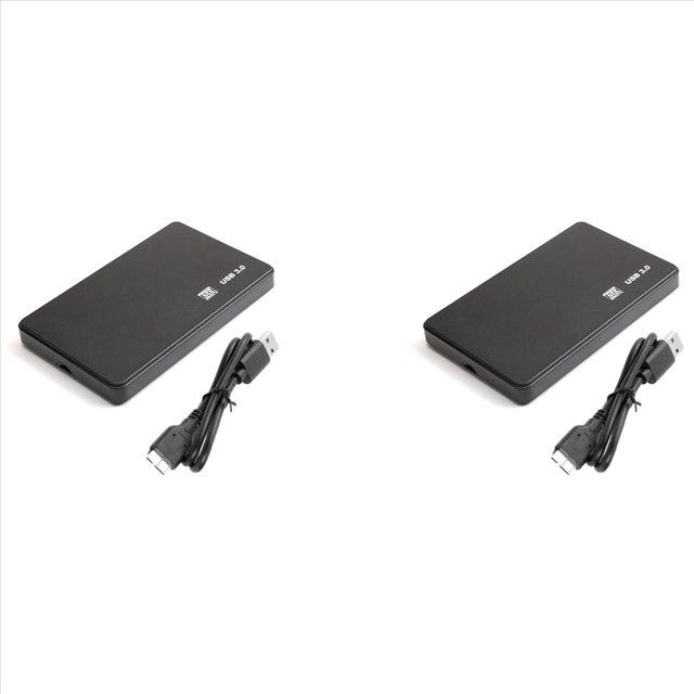 2X USB 3.0 HDD Enclosure 5Gbps 2.5Inch HDD Case SATA External Closure HDD Case Box for PC Hard Drive Case,2 x Hard Drive Enclosure 2 x USB Cable,Black