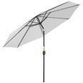 thumbnail image 1 of Outsunny 10' x 8' Round Market Umbrella, Patio Umbrella, White, 1 of 10