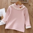 thumbnail image 2 of AWZXDE Girls Long Sleeve Shirts Solid Color Slim Fit Base Layer With Tie Casual Cardigan Style Top For Autumn, 2 of 3