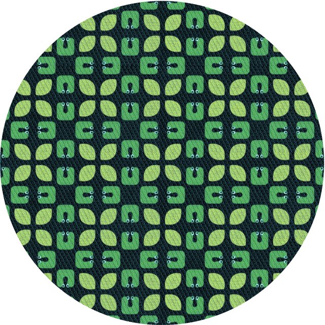 Ahgly Company Tapis d'Intérieur Ronds Transitionnels Lavables à la Machine, Vert Sarcelle Profond, 5 Pieds Rond