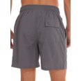 thumbnail image 2 of UKAP Mens Boardshorts Solid Color Swimsuit Drawstring Beach Pants Gym Casual Swim Shorts Gray L, 2 of 3