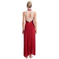 thumbnail image 2 of YUUMIN Costumes de Danse Lyrique pour Femmes Jupe Fluide Strass Robe Maxi Fendue Tenue de Danse Moderne Bourgogne G, 2 of 7