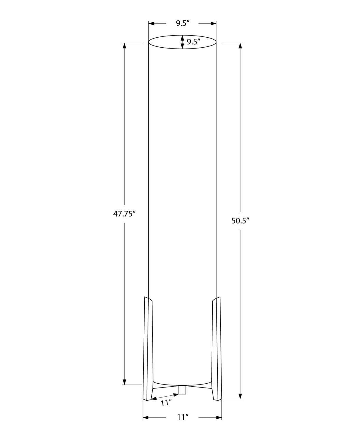 Monarch Specialties Lighting, 50"h, Floor Lamp, Brown Wood Look, Ivory / Cream Shade, Contemporary