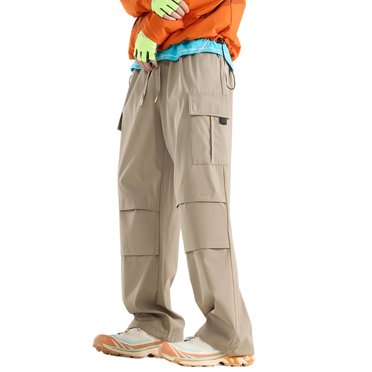 Men's Straight Leg Cargo Parachute Pants Relaxed Fit Casual Trousers for Outdoor Work and Daily Wear Comfortable Durable Fabric