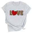 thumbnail image 1 of Pisexur Valentines Day T-shirt Top Femmes Imprimé Manches Courtes Haut Manches Courtes Col Rond Haut Chemise, 1 of 2