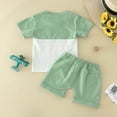 thumbnail image 3 of Sunnyoo Boys Shorts Set Patchwork Color Short Sleeve Pocket T Shirt Shorts Set, 3 of 6