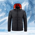 thumbnail image 4 of hoksml Men's Detachable Hood Puffer Jacket with Slash Pockets Solid Color Zip-Front Quilted Coat for Winter Warmth, 4 of 9
