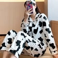 thumbnail image 3 of Shisuyan 1 Ensemble Femmes Pyjama à Manches Longues Pantalon Long Maison Motif Vache (L), 3 of 8