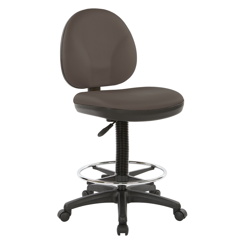 Sculptured Seat and Back Drafting Chair in Dillon Brown Fabric Graphite