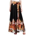 thumbnail image 1 of Birdeem Pantalon Décontracté Ample pour Femmes Grande Taille avec Imprimé Patchwork et Nœud, 1 of 6