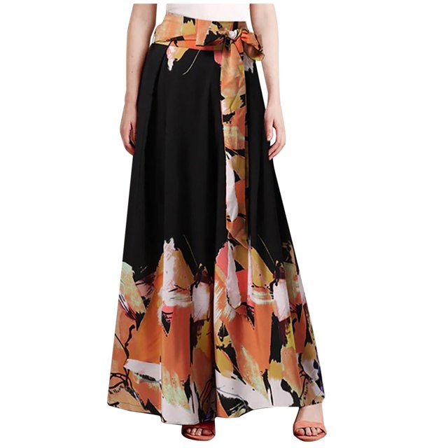 Birdeem Pantalon Décontracté Ample pour Femmes Grande Taille avec Imprimé Patchwork et Nœud