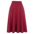 thumbnail image 2 of jovati Jupes pour Femmes Mi-Longues Femmes Fille Extensible Taille Haute Plissée Version Mi-Longue Jupe Évasée en Tricot Jupes Taille Haute pour Femmes, 2 of 4