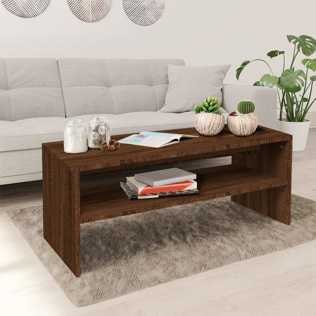 vidaXL Table Basse Chêne Brun 100x40x40 cm Bois Manufacturé