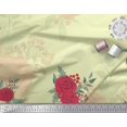 thumbnail image 2 of Soimoi Rayon Tissu Houx Feuilles & Rose Fleur Tissu Imprimé par Yard 42 Pouces de Large, 2 of 3