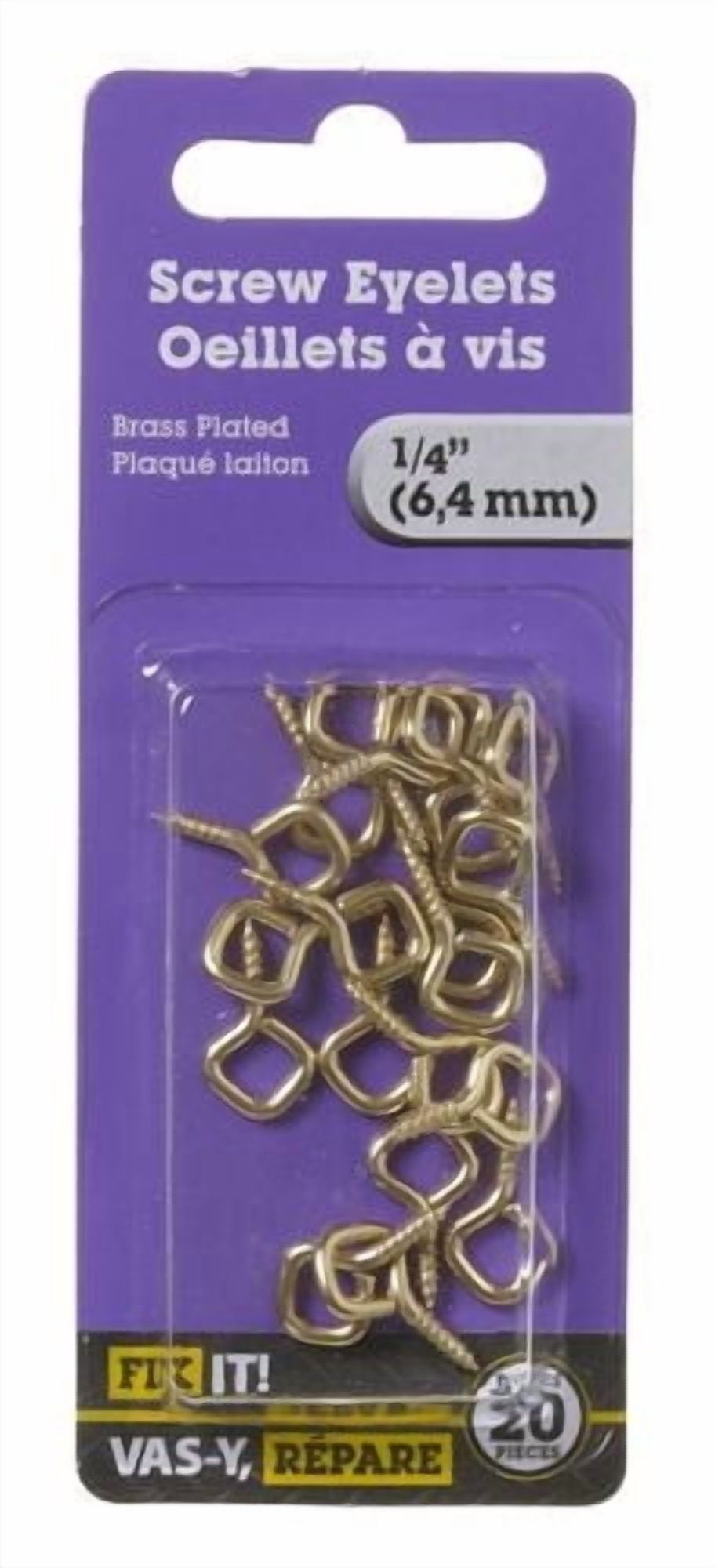Oeillet à vis 1/4 po 20 pièces