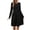 Black, variant on Wdfiry Women's Fall Dress Solid Color Round Neck Long Sleeve Dress Casual Ribbed Tunic Mini Dresses