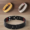 thumbnail image 3 of Bracelet Magnétique pour Hommes en Acier Titane, Bracelet Magnétique à Double Rangée avec 4 Aimants, 3 of 6