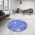 thumbnail image 4 of Ahgly Company Tapis d'Intérieur Lavable à la Machine, Carré, Transitionnel, Ruban Bleu Bleu, Tapis de Zone, 7 Pieds Carré, 4 of 7