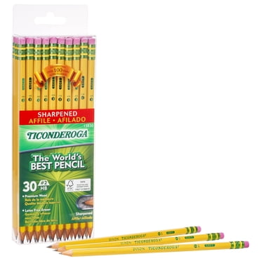 Ticonderoga Wood-Cased Pencils, Pre-Sharpened, 2 HB Soft, Yellow, 30 Count