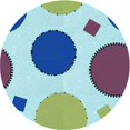 thumbnail image 1 of Ahgly Company Tapis d'Intérieur Lavable à la Machine, Carré, Transitionnel, Bleu Lagon Bleu, Tapis de Zone, 3 Pieds Carré, 1 of 7