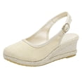thumbnail image 1 of Sandale Espadrille à Talon Compensé à Bout Fermé pour Femmes, Style Mondain, à Bride Arrière, 1 of 9