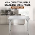 thumbnail image 4 of Commercial-Worktable Folding Workstation Stainless-Steel Heavy-Duty 36 x 24 Inch with 220 lbs Load, Silver Stainless Steel Kitchen Island,Kitchen Work Table, 4 of 7