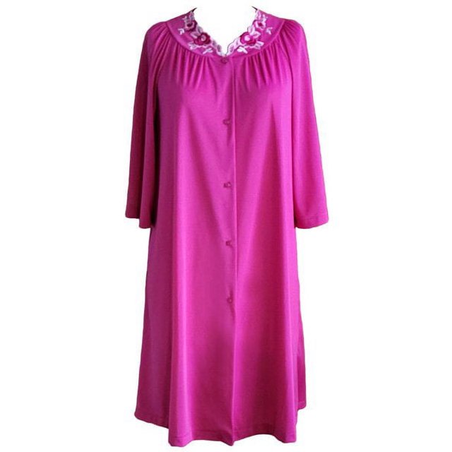 Velrose Lingerie Shadowline Short 3/4 Sleeve Button Down Robe 77280/77280X