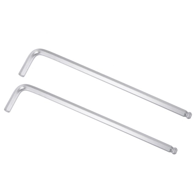 Unique Bargains 1/4' Ball End Hex Key Wrench, L Shaped Long Arm 40Cr Repairing Tool, SAE 2 Pack