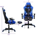 thumbnail image 2 of Costway Massage Gaming Chair Reclining Racing Office Computer Chair with Footrest Blue, 2 of 10