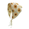 thumbnail image 1 of Hand Crocheted Hook Flower Hollowed Out Triangular Scarf Sweet And Cute Tie Hair Turban Hat, 1 of 2