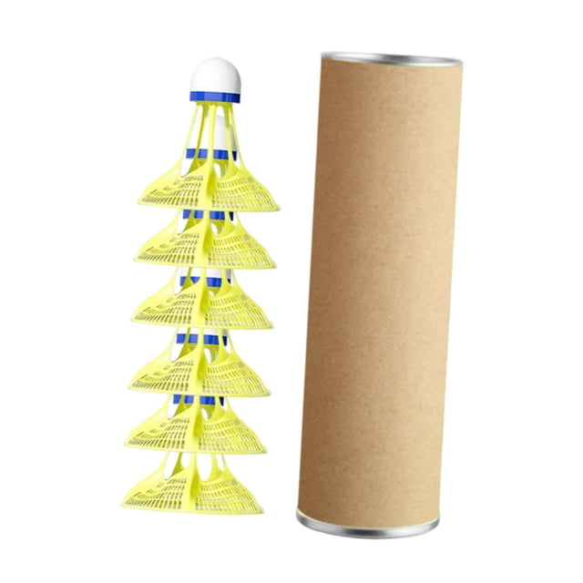 Lipstore Wind Resistant Badminton Shuttlecocks Professional for Gymnasium Accessories Yellow 6Pcs