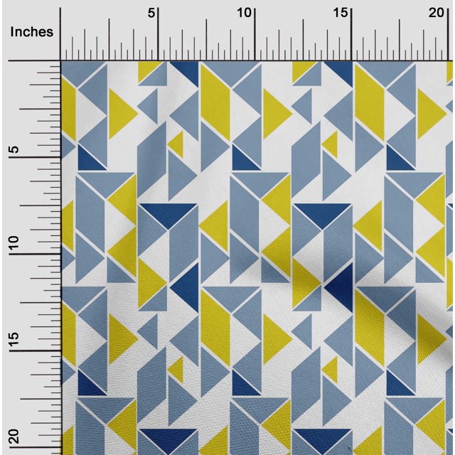 oneOone Viscose Chiffon Fabric Parallelogram & Triangle Geometric Printed Fabric 1 Yard 42 Inch Wide