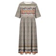 thumbnail image 4 of FAVIPT Robe d'Été pour Femme à Manches Courtes, Col Rond, Robes à Imprimé Floral, Robes de Plage Décontractées, Mode Été 2025, Robe avec Poches, Vert, m, 4 of 4