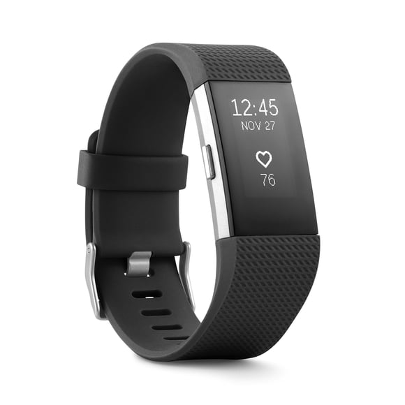 Fitbit Charge 2 Bracelet de Fréquence Cardiaque + de Mise en Forme, Noir, Grand (Version Américaine), 1 Unité