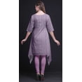 thumbnail image 3 of Bimba Kurti Asymétrique à Imprimé de Feuilles de Phoque Violettes pour Femmes, Robe d'Été Indienne Tunique, Très Grand, 3 of 6