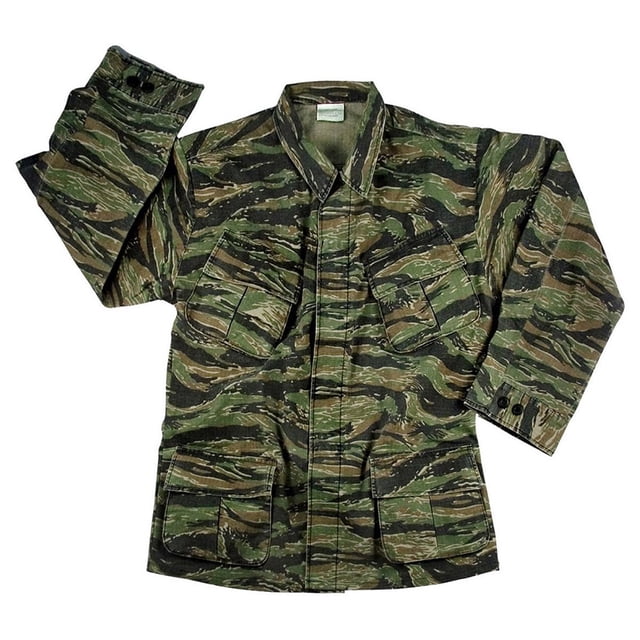 Rothco Vintage Vietnam Fatigue Shirt Rip-Stop - Tiger Stripe Camo, Small