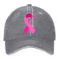 thumbnail image 1 of Casquette de Baseball Imprimée Délavée pour Femmes pour le Mois de Sensibilisation au Cancer du Sein Chapeau de Sport Extérieur, 1 of 6
