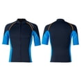 thumbnail image 1 of Oyolan Men 15mm Neoprene Wetsuits Top Short Sleeve Rash Guard Shirts Professional Swimwear Navy Blue M, 1 of 10