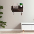 thumbnail image 1 of Wall Mount Key Holder with Hooks, Iron and Wood Key Organizer for Entryway, Space Saving Key Hanger for Wall, Multi Hook Key Rack for Keys and Cards, Compact Key Storage Solution for Foyer, 1 of 5
