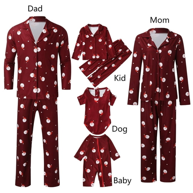 Family Matching Christmas Set Christmas Matching Jammies For Couples Holiday Santa Sleepwear Set Baby Style