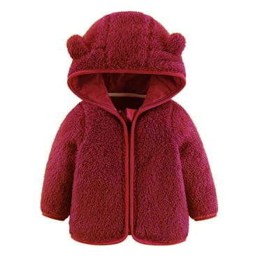 Veste en Molleton d'Hiver pour Tout-Petit avec Capuchon, Mignonne, Imprimée, Unie, à Manches Longues, Cadeau de Noël pour Bébé 18-24 Mois, Vêtements pour Bébé
