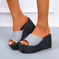 thumbnail image 2 of Penkiiy Women's Slip On Thick Bottom Platform Sandals Comfortable Open Toe Flatform Chunky Sandals 40 Silver, 2 of 5