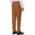 thumbnail image 3 of INSPIRE CHIC Men's Formal Flat Front Straight Fit Solid Prom Dress Pants 28 Light Brown, 3 of 6