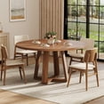 thumbnail image 2 of Table à Manger Ronde Moderne de Style Ferme de 47 Pouces pour 4 à 6 Personnes, Table Robuste à Base Croisée Gain de Place pour Cuisine et Salle à Manger, 2 of 9